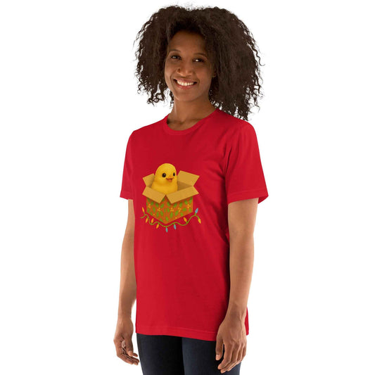 Chickmas Chick in a box Unisex t-shirt