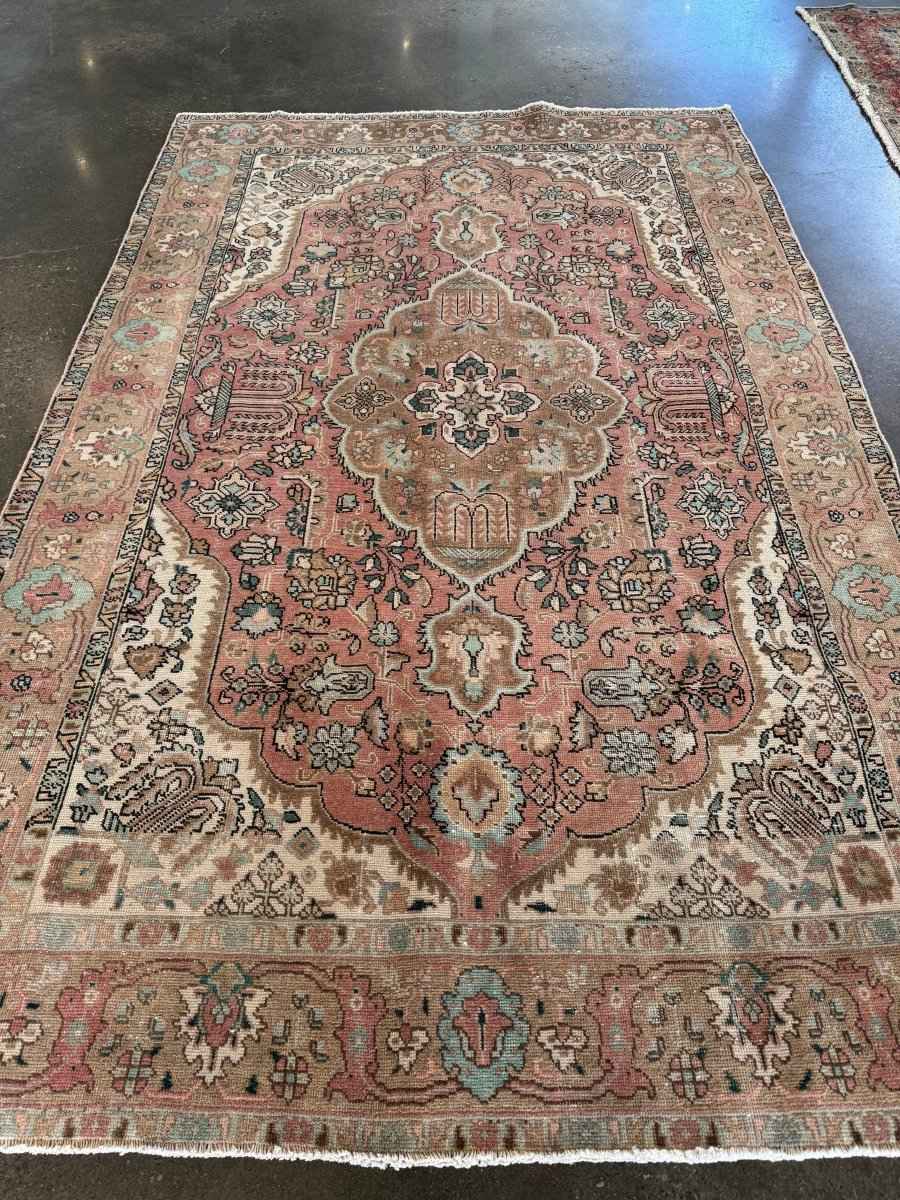 On hold for Kristen | Vintage Tabriz Rug | 6' 4" x 10'