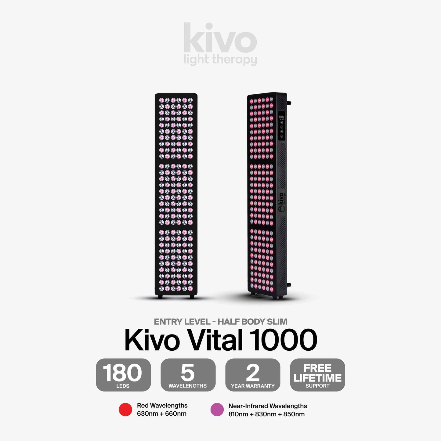 Kivo Vital 1000: Medium Full Body Red Light Therapy Panel